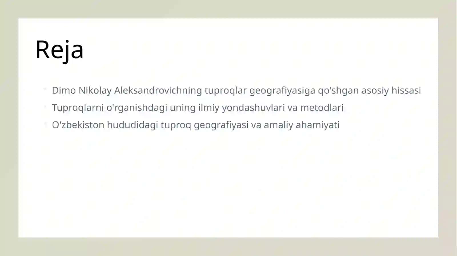 Dimo Nikolay Aleksandrovichning Tuproqlar geografiyasi faniga qo'shgan hissasi 2