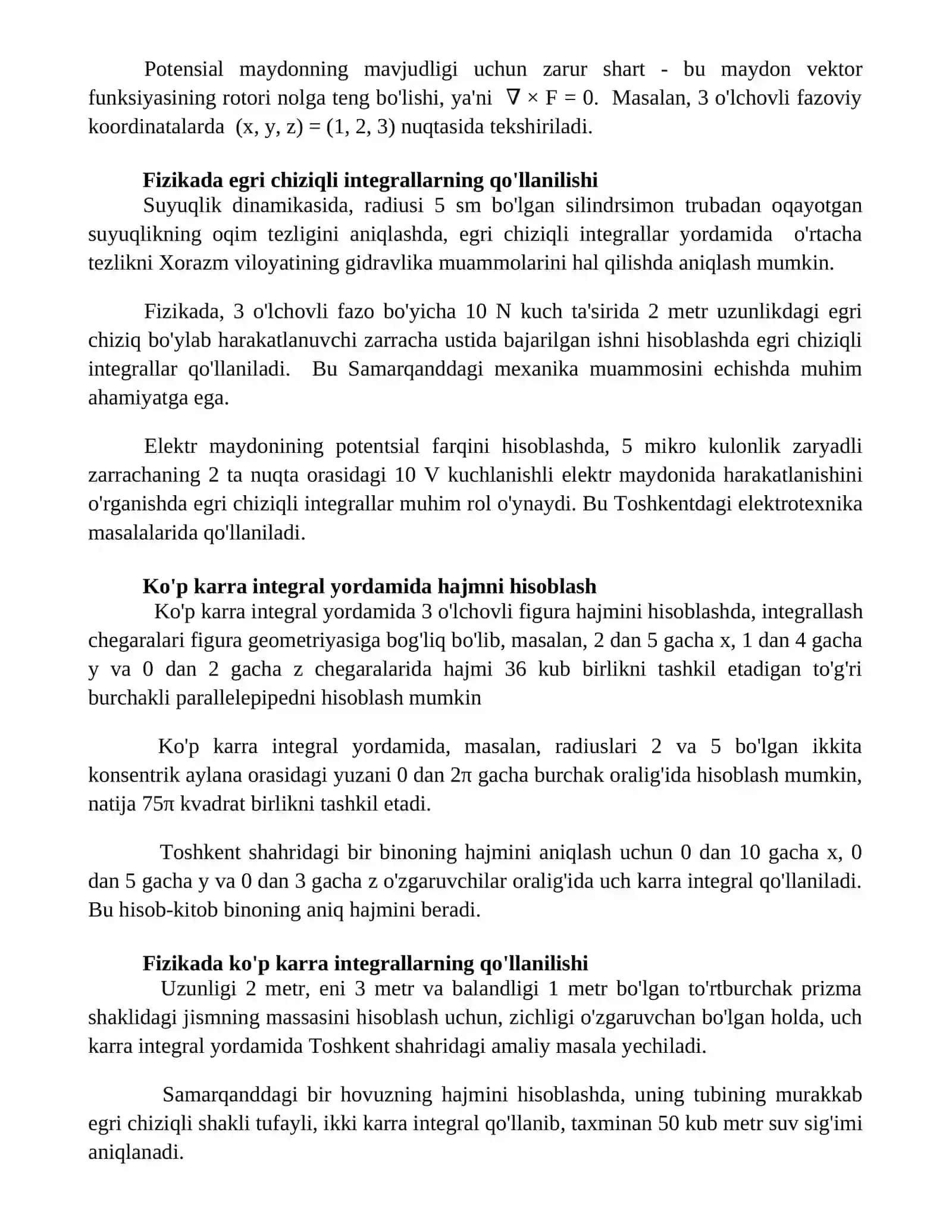 Ko'p karra integralning geometrik talqini 2