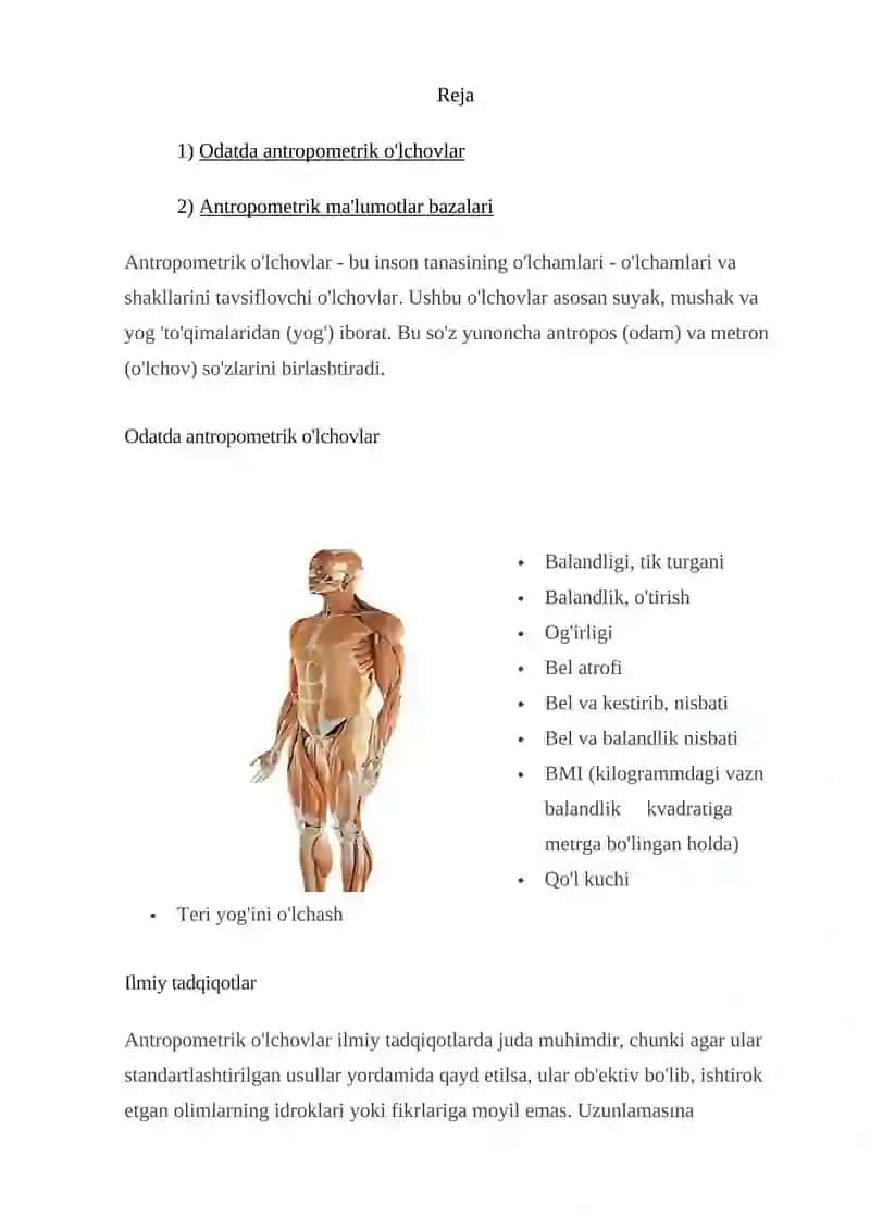 Antropometrik o’lchovlar. Apgar shkalasi 2