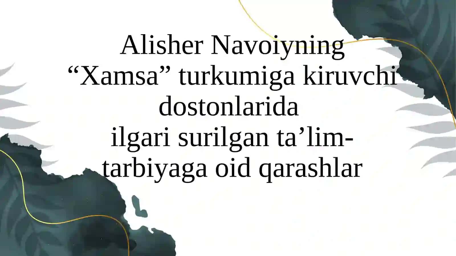 Xamsa Turkumi 2