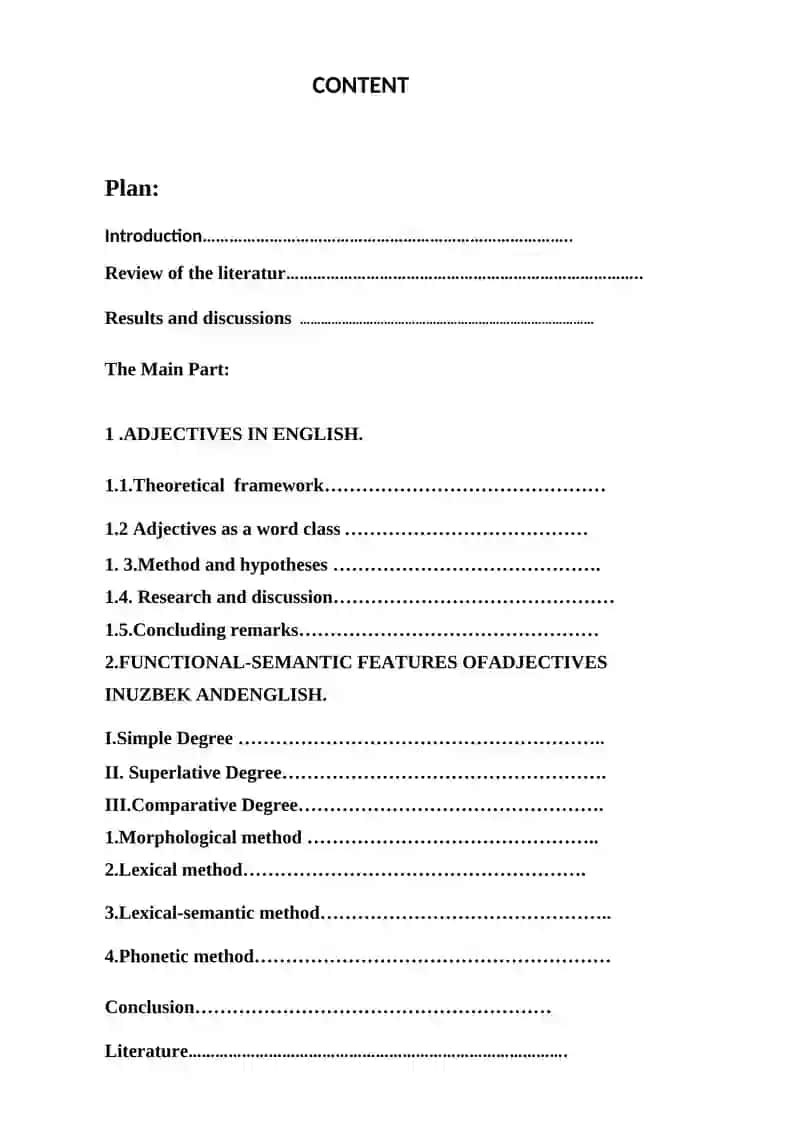 COMPARATIVE ANALAYSIS OF ADJECTIVES IN THE ENGLISH AND UZBEK LANGUAGE.kurs ishi 2