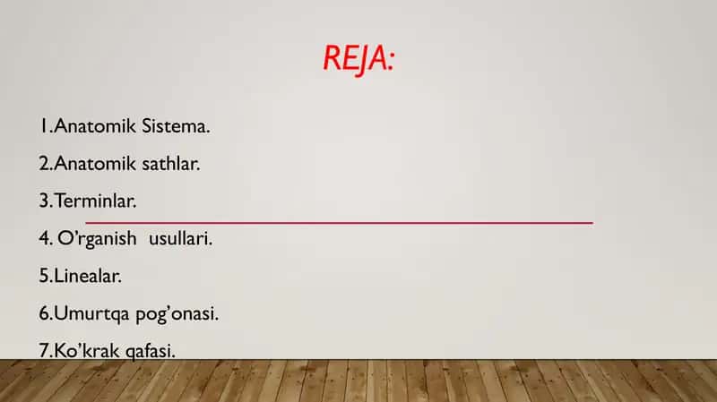 Anatomik sathlar. Umumiy osteologiya. Umurtqalar va gavda skeleti anatomiyasi 2
