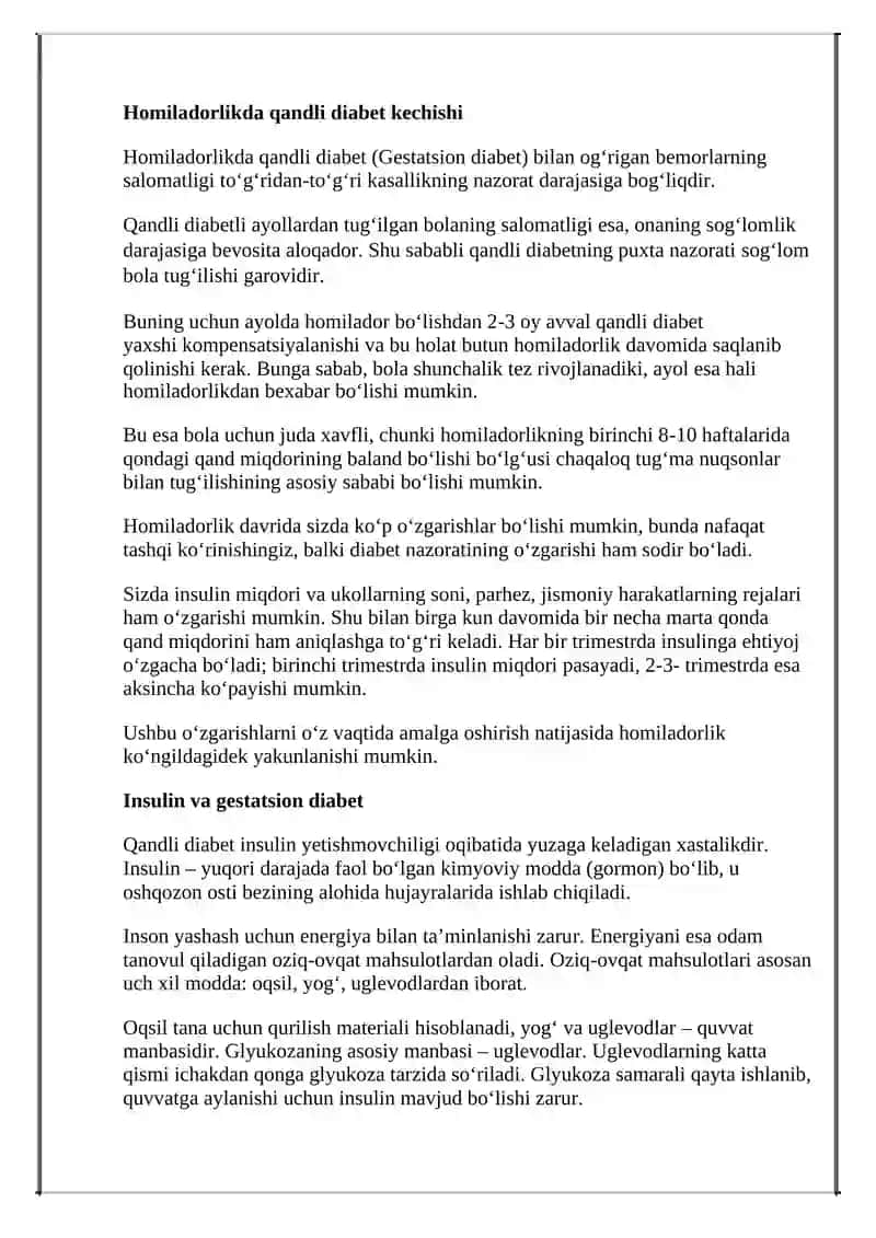 Homiladorlikda qandli diabet va jigar kasalliklari 2