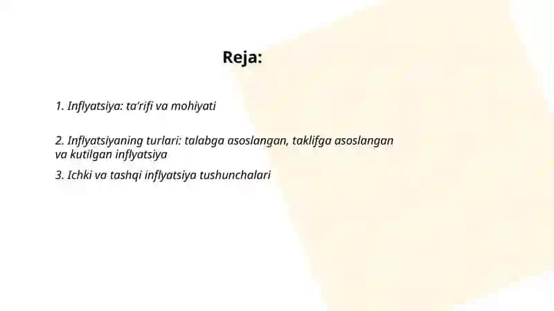 Inflyatsiyaning mohiyati va hisoblash usullari 2