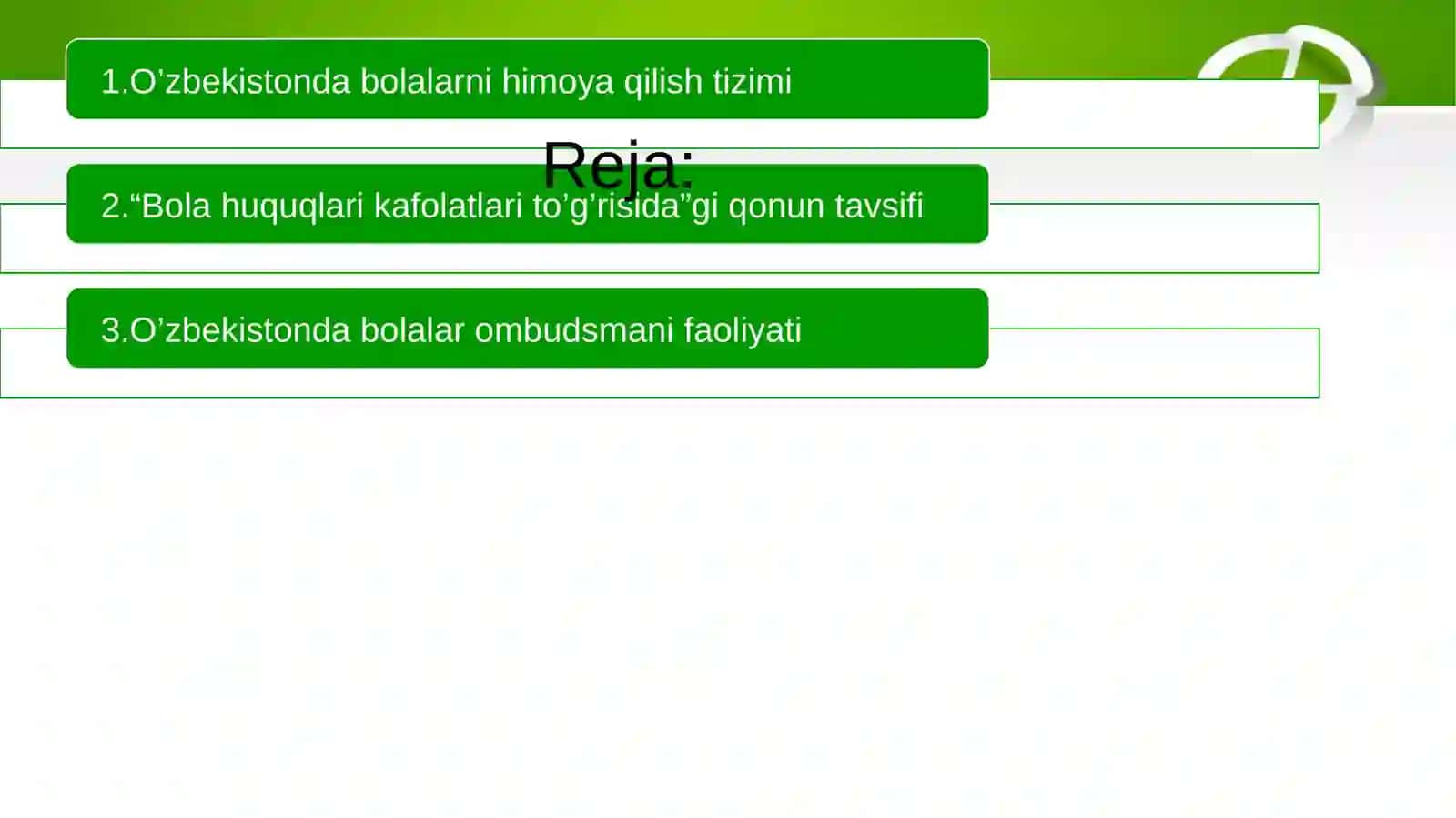 O‘zbekiston respublikasida bolalarning huquqlari va erkinliklari 2