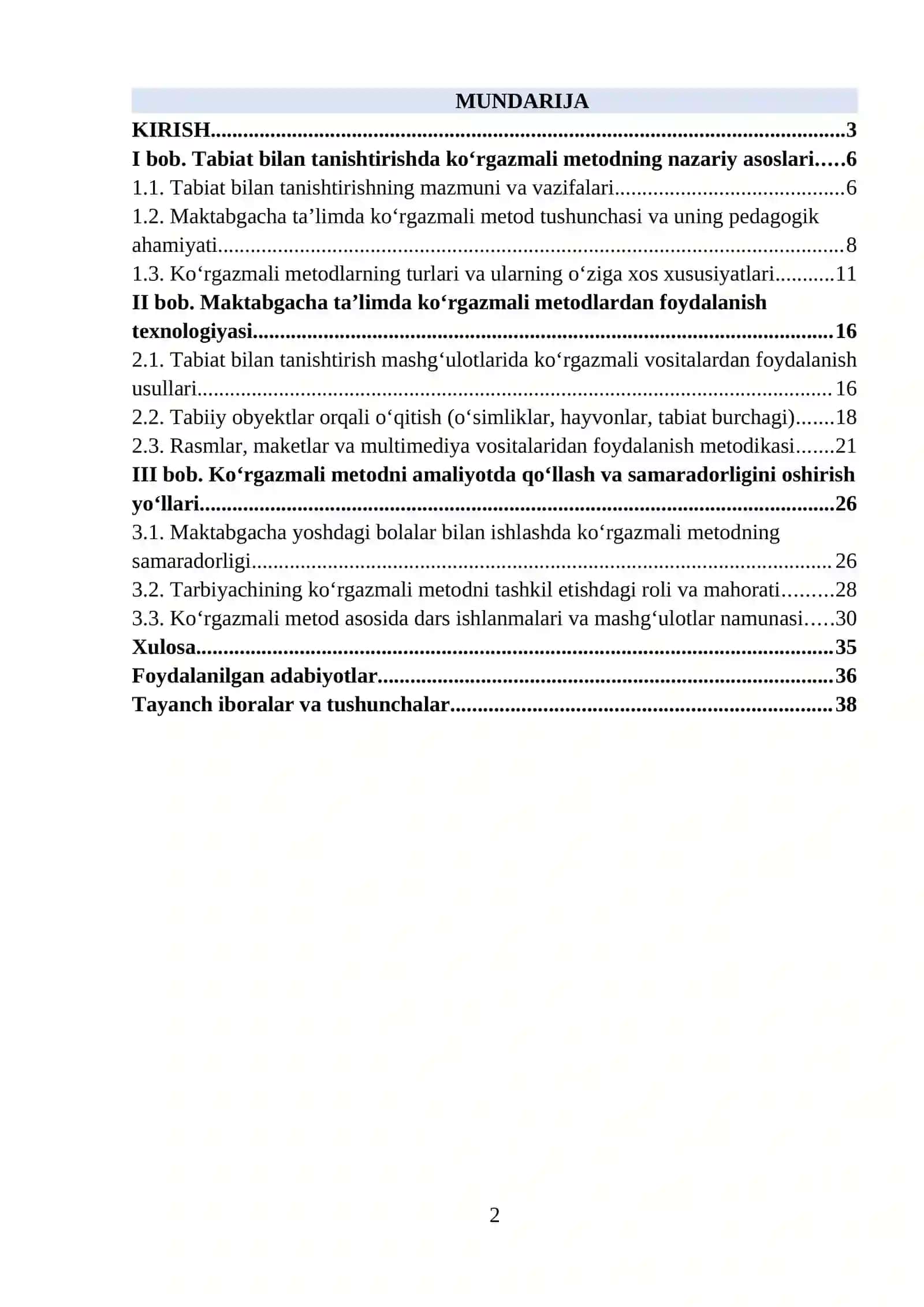 Tabiat bilan tanishtirishda ko‘rgazmali metod 2