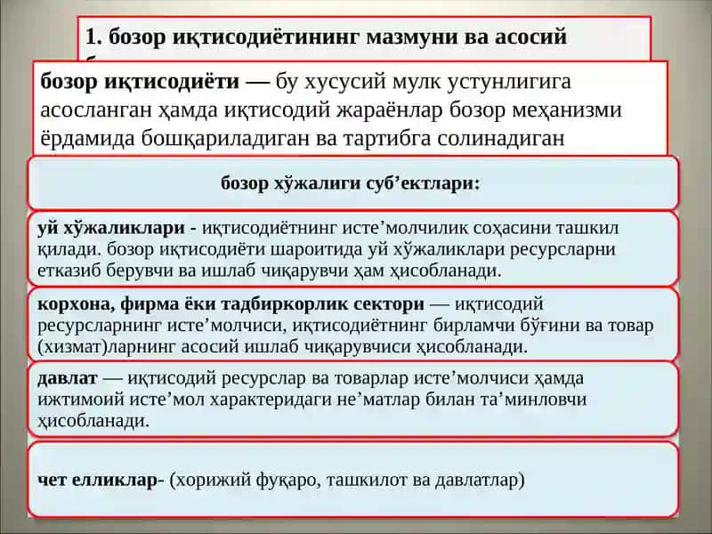 Bozor iqtisodiyoti va uni vujudga kelishi 2