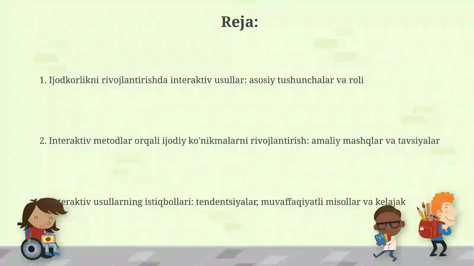 Interfaol metod asosida ijodkorlik koʻnikmalarini rivojlantirish 2