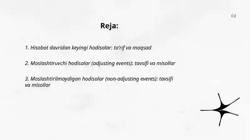 Hisobot davridan keyingi hodisalar 2