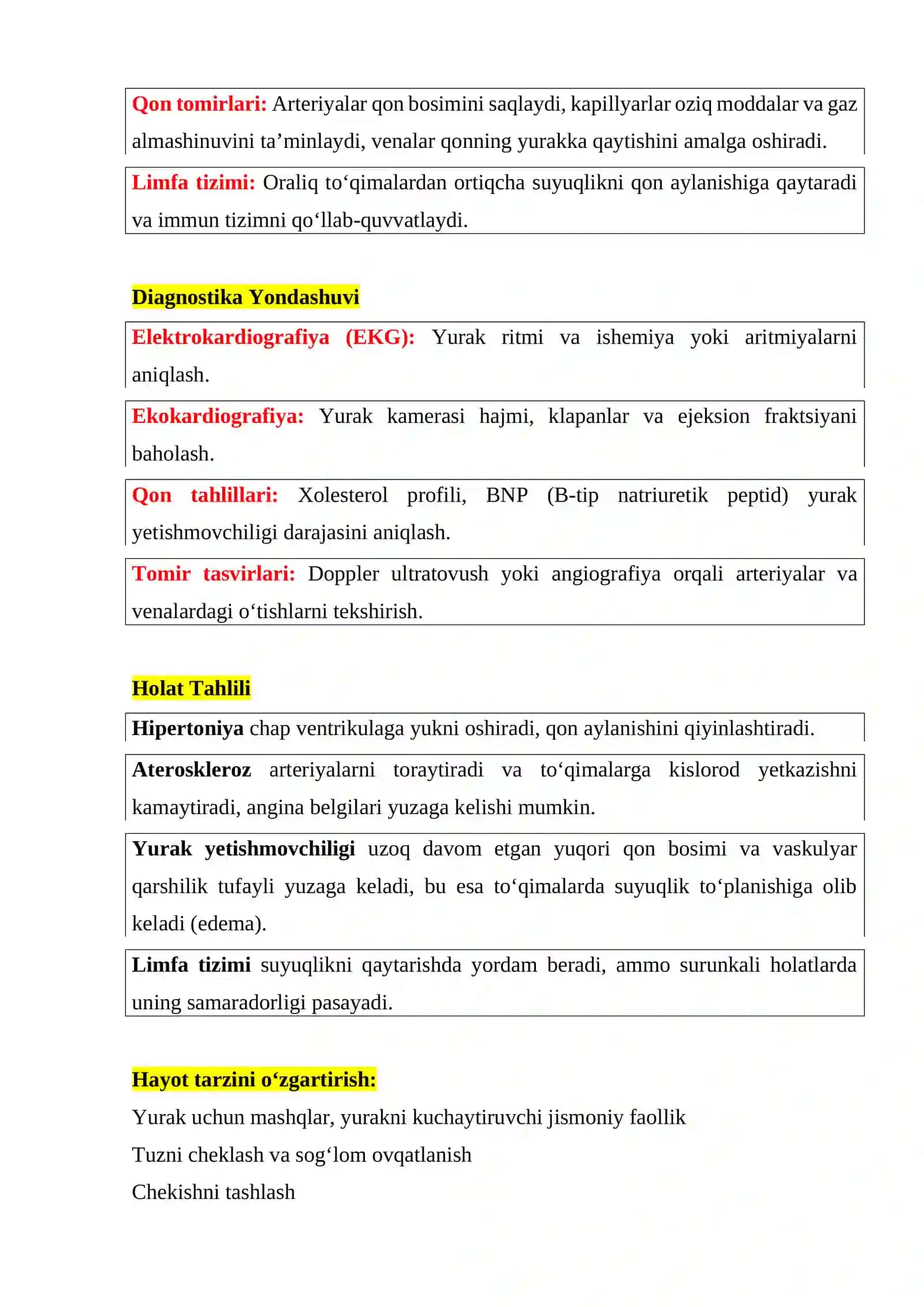 KEYS Study: YURAK FAOLIYATINI BOSHQARISH VA QON TOMIR SISTEMASIDA QONNING HARAKATI 2