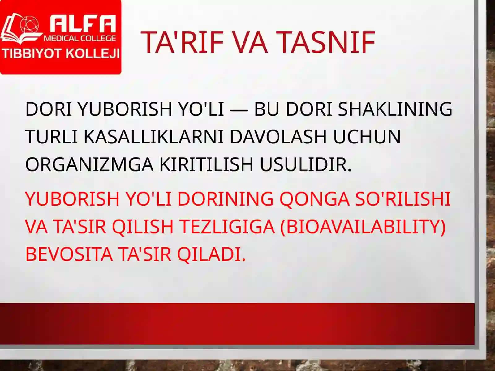 Dori moddalarini yuborish maqsadi va usullari 2