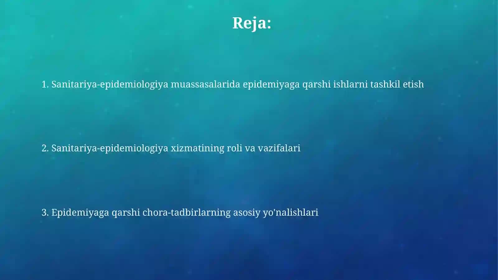 Sanitariya-epidemiologik muassasalarida epidemiga qarshi ishlarni tashkillashtirish 2