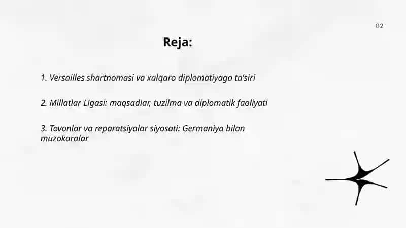 Versailles shartnomasi va xalqaro diplomatiyaga ta'siri 2