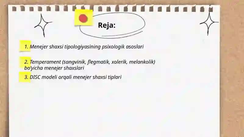 Menejer shaxsi tipologiyasi 2
