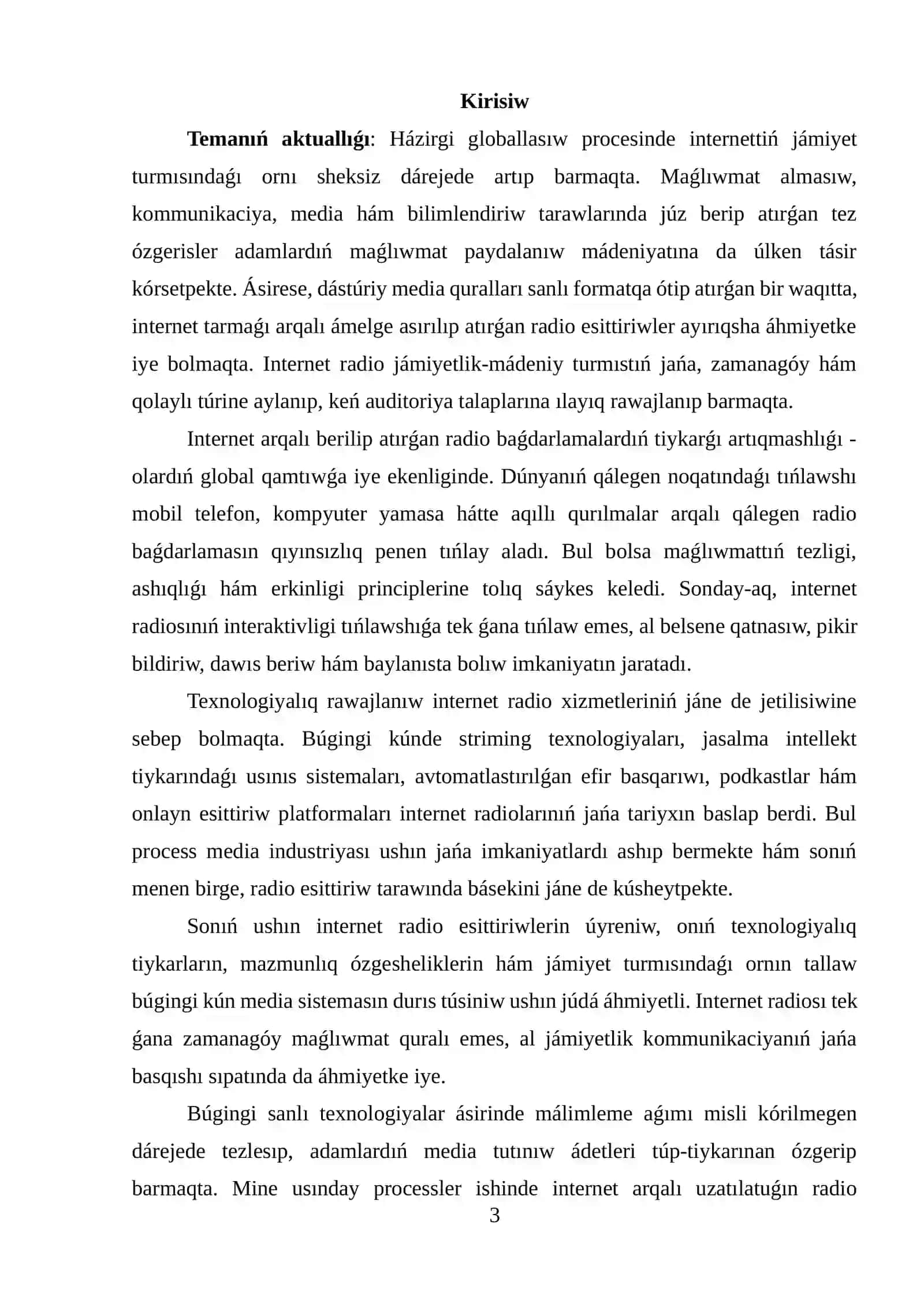 INTERNET RADIO ESITTIRIWLERINIŃ TARIYXI HÁM RAWAJLANIWI 2