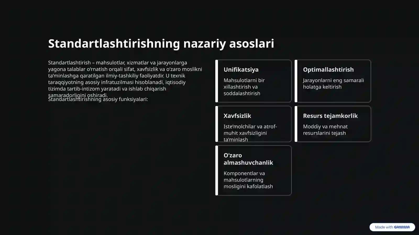O‘zbekiston davlat standartlashtirish tizimi: Nazariya va Amaliyot 2