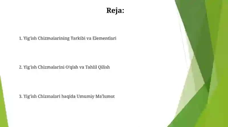 Yig'ish Chizmalari haqida Umumiy Ma'lumot 2