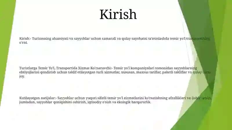 Turistlarga Temir Yo'L Transportida Xizmat Ko'Rsatish 2
