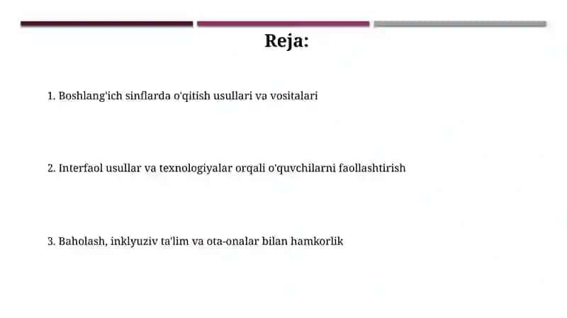Boshlang'ich sinflarda o'qitish usullari va vositalari 2