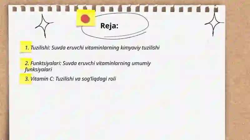 Suvda eruvchi vitaminlar.Tuzilishi va funksiyalari 2