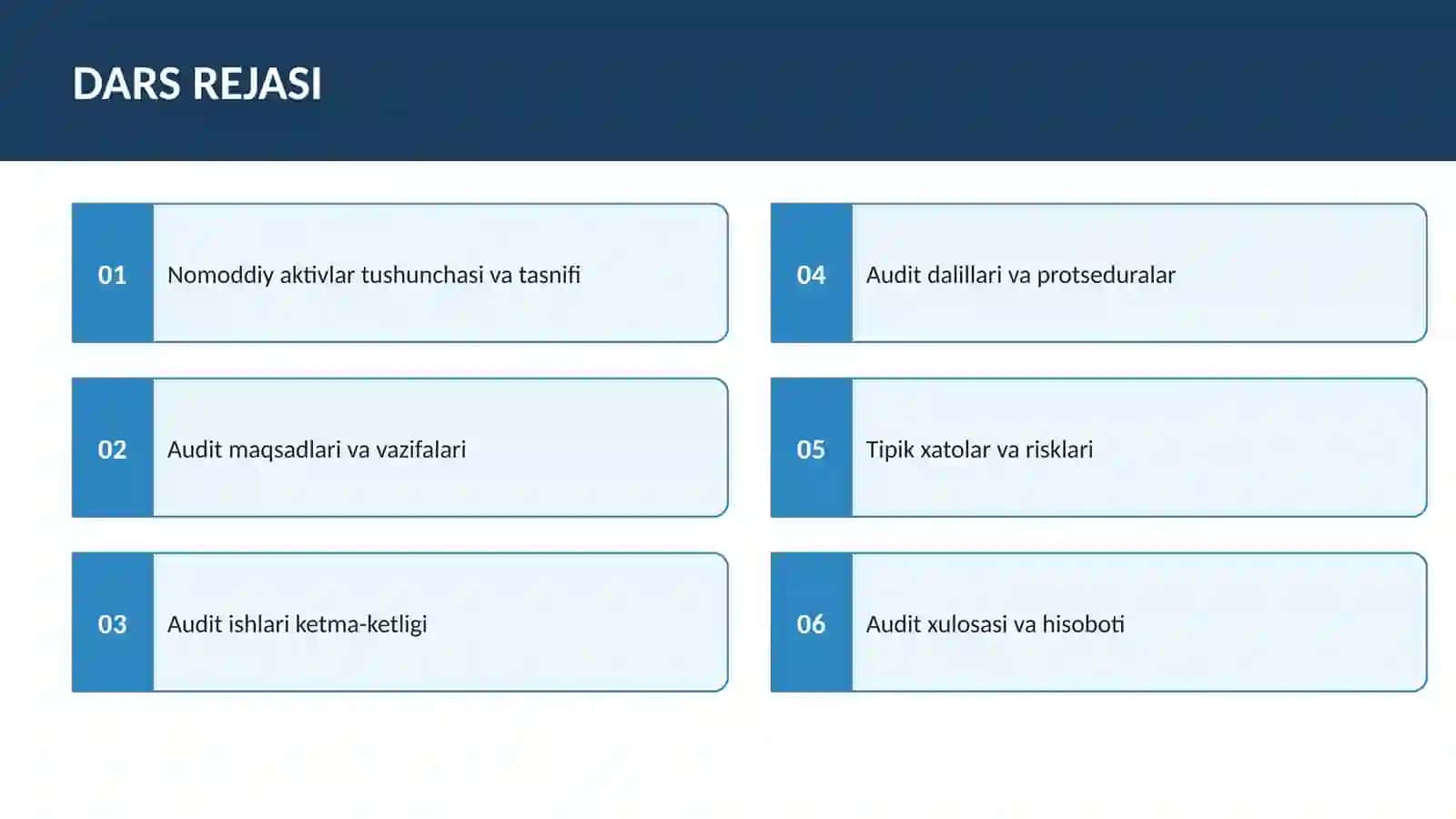 AUDIT Nomoddiy Aktivlar Auditi 2