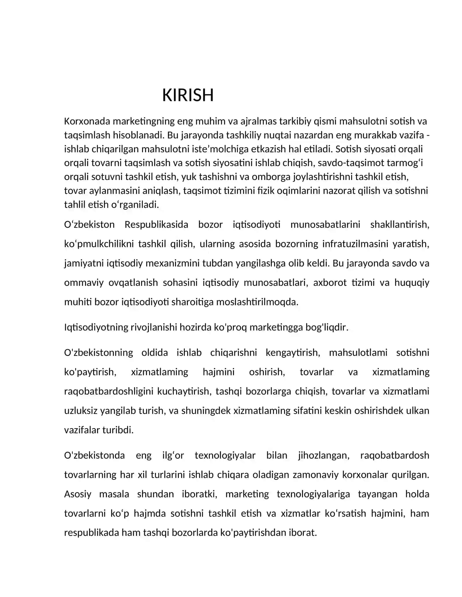 KORXONADA MARKETING XIZMATI FAOLIYATINI TASHKIL ETISH 2
