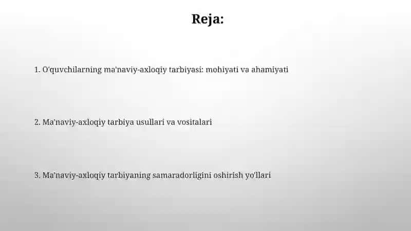 O'quvchilarnima'naviy-axloqiytarbiyalash 2