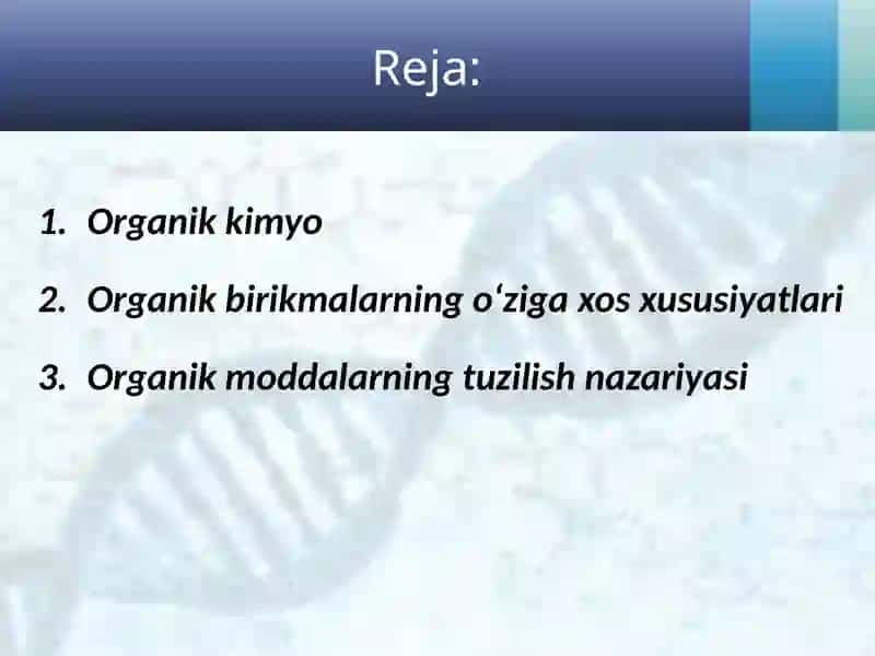 Organik kimyo tarixi. Organik birikmalarning o‘ziga xos xususiyatlari 2