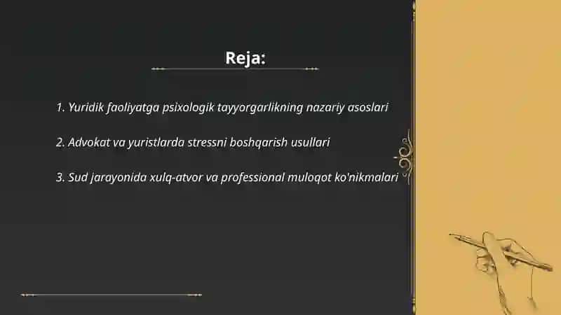 Yuridik faoliyatga psixologik tayyorgarlik 2