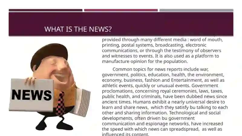 What is the news? 2