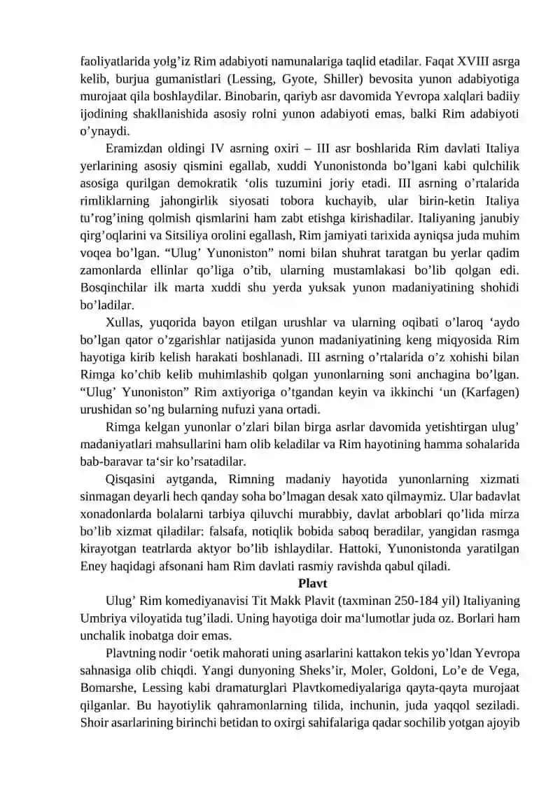 Rim adabiyoti. Respublika davri Rim adabiyoti 2