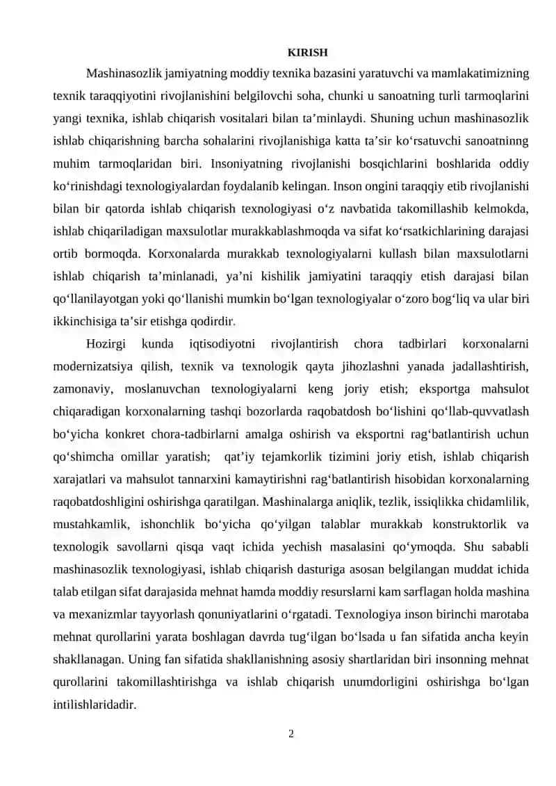 Naklatka detalini tayyorlash texnologiyasi 2