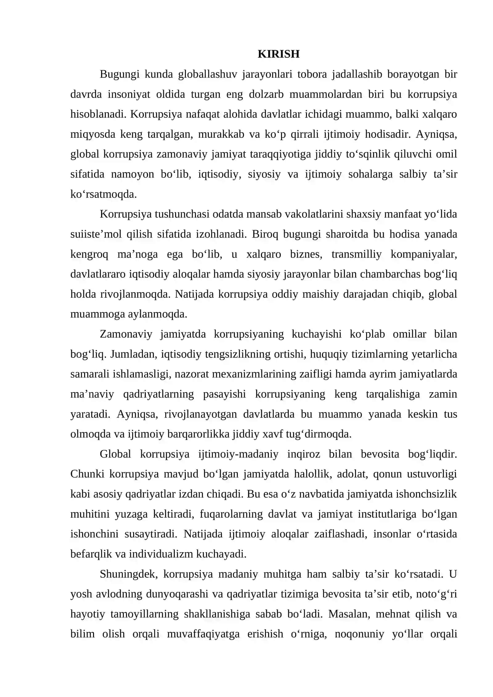 Global korrupsiya: ijtimoiy-madaniy inqirozning oqibatlari 2