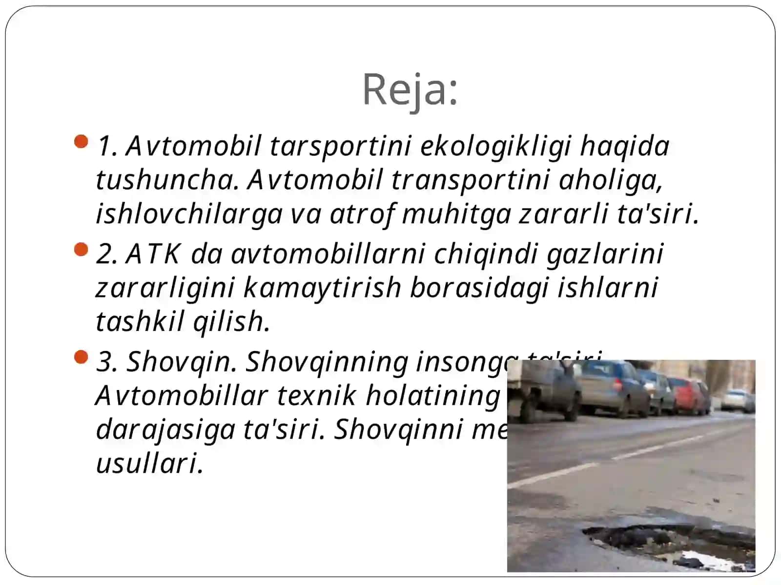 Avtomobil transportini atrof muhitga ta'siri 2