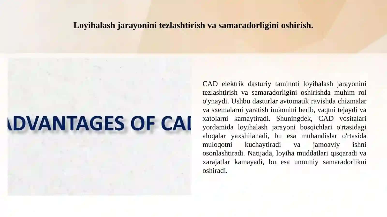 CAD elektrik dasturiy taminotining afzalliklari 2
