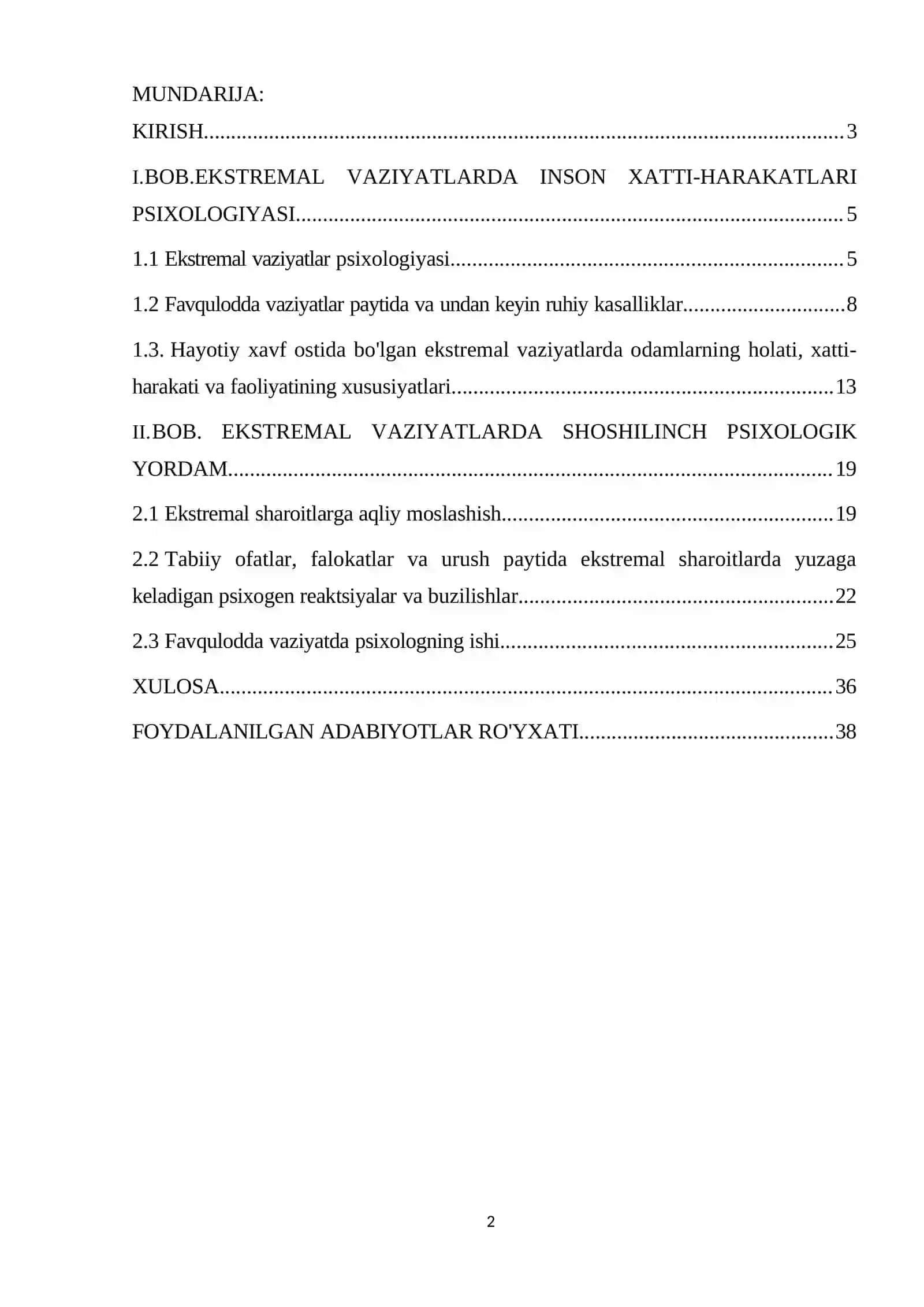 EKSTREMAL VAZIYATLARDA PSIXOLOGIK XIZMATNI TASHKIL ETISH 2