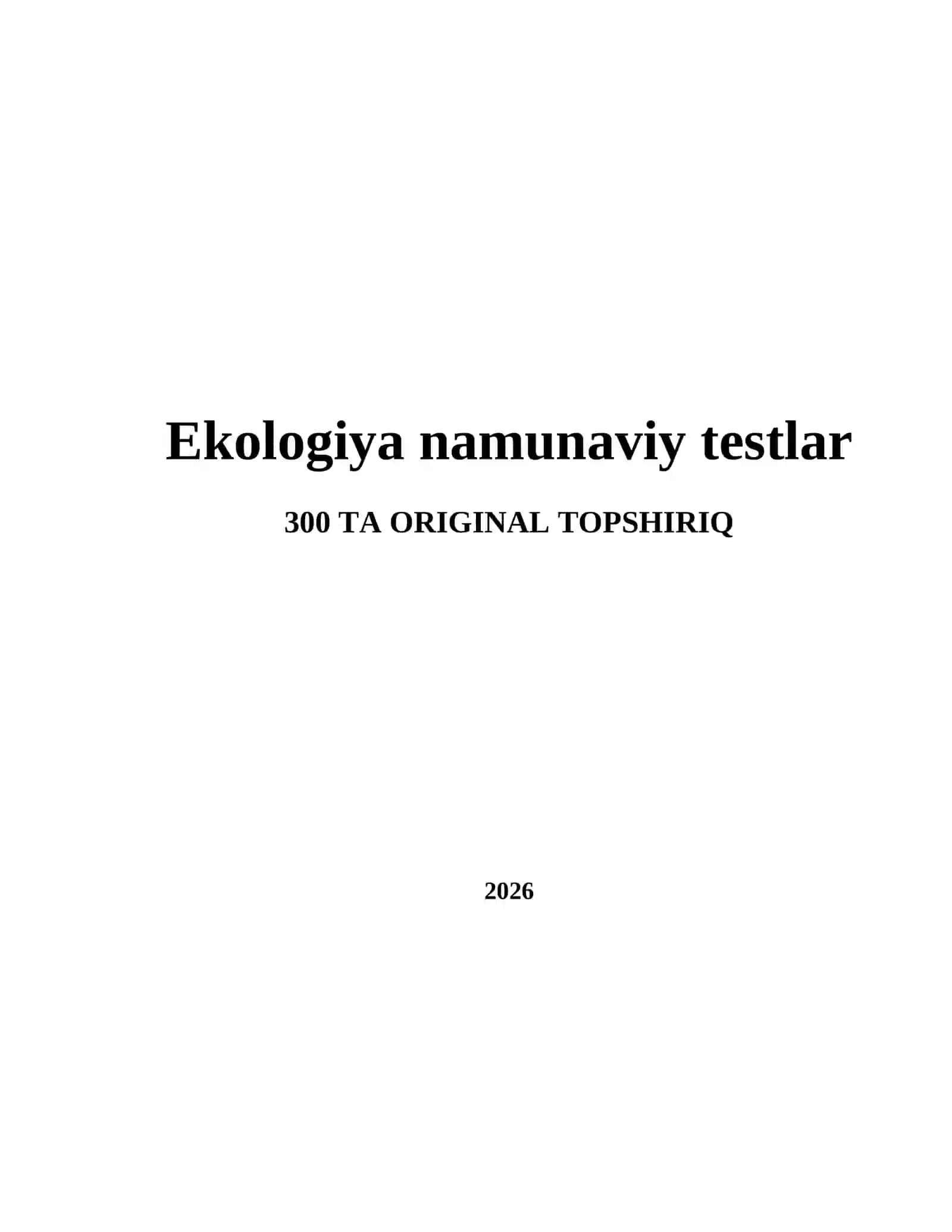 Ekologiya namunaviy testlar 2