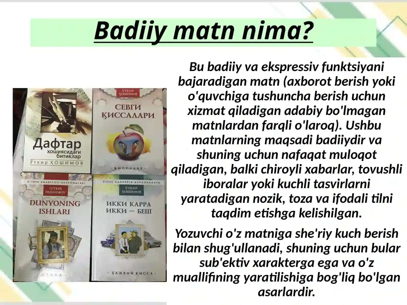 Badiiy matn tuzish 2