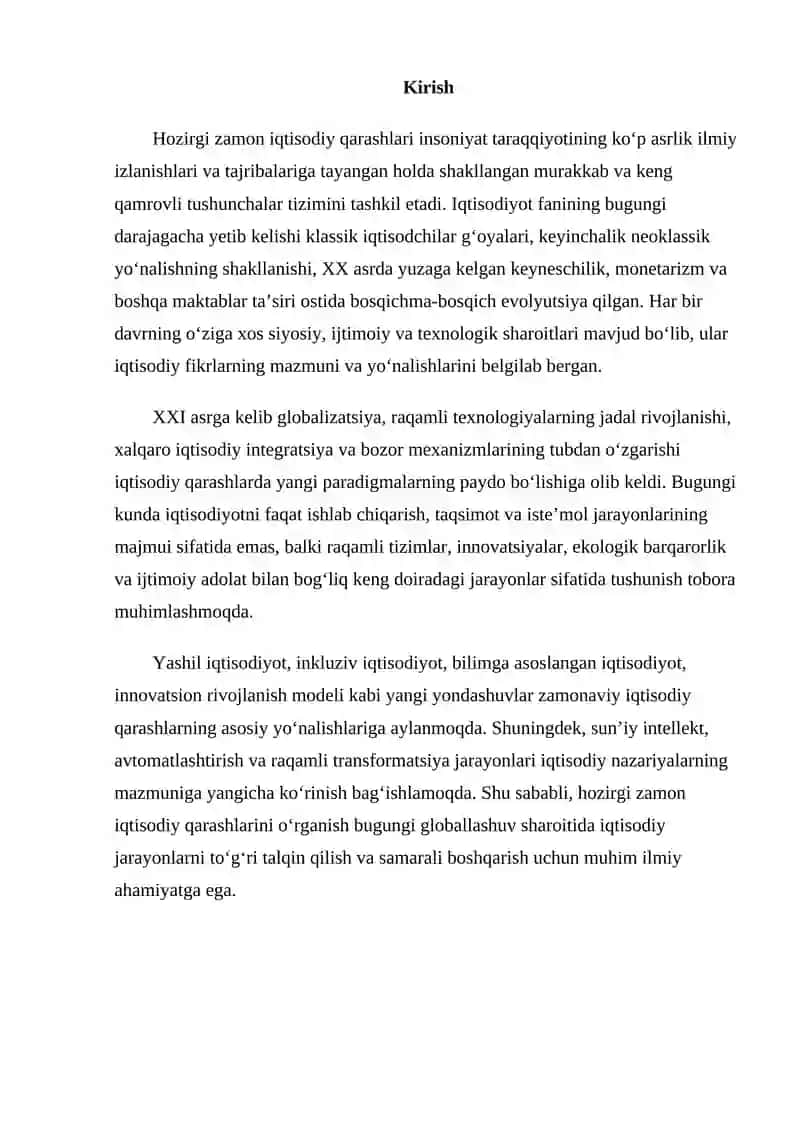 Hozirgi zamon iqtisodiy qarashlari evolyutsiyasi 2
