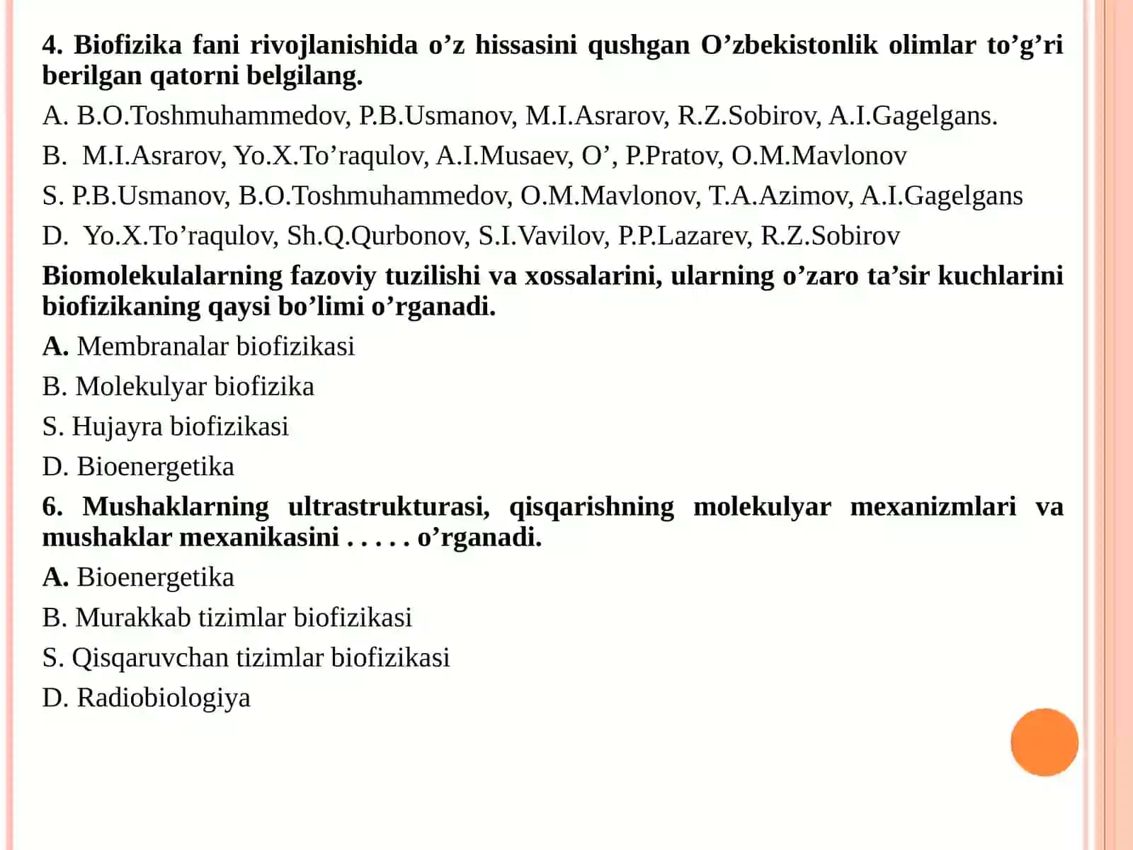 ЎТИЛГАН МАВЗУНИ МУСТАҲКАМЛАШ 2