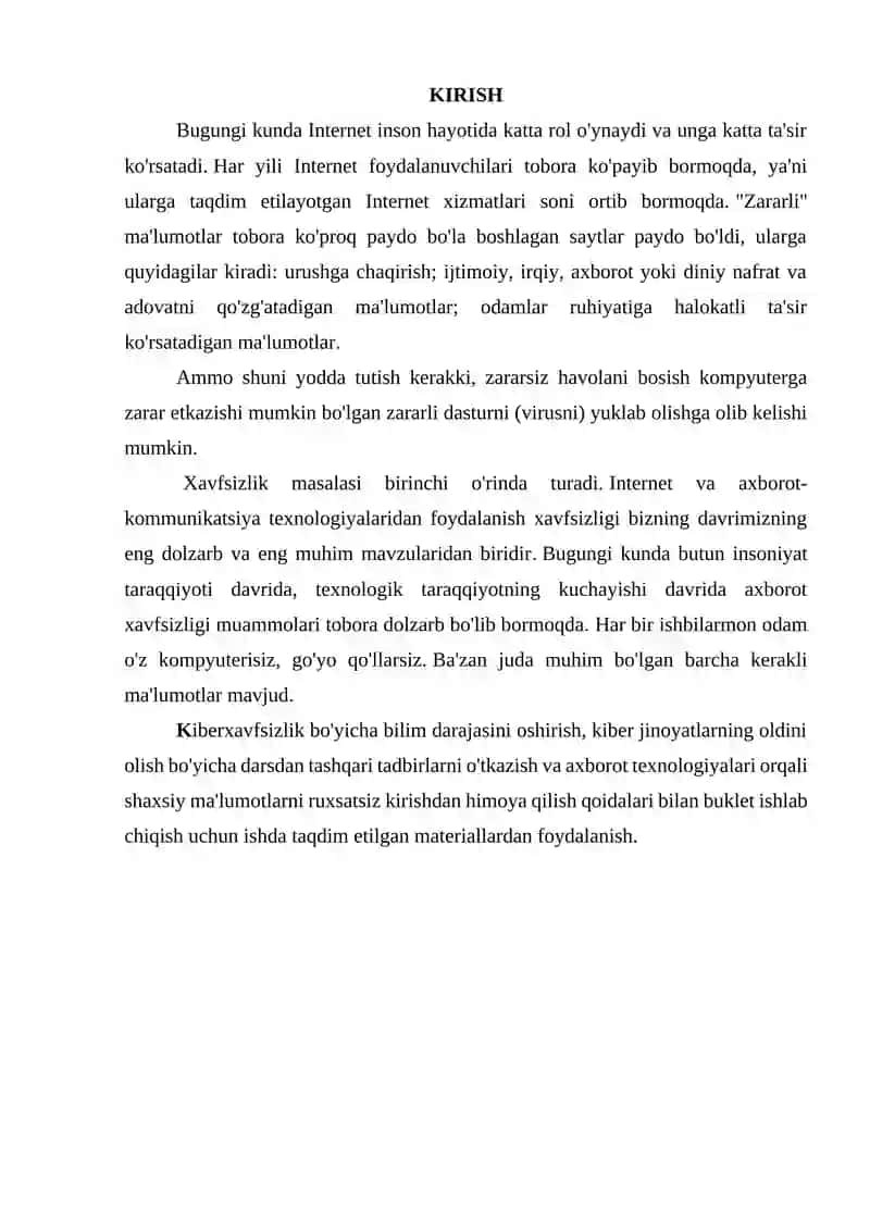 KIBER JINOYATCHILIK VA XAVFSIZLIK 2