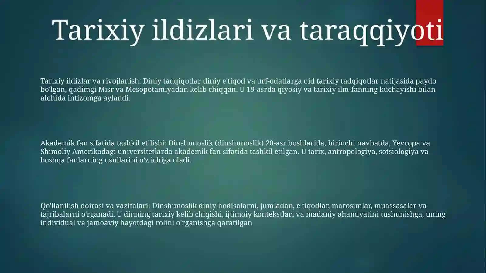 Dinshunoslikning Fan Sifatida Shakllanishi 2