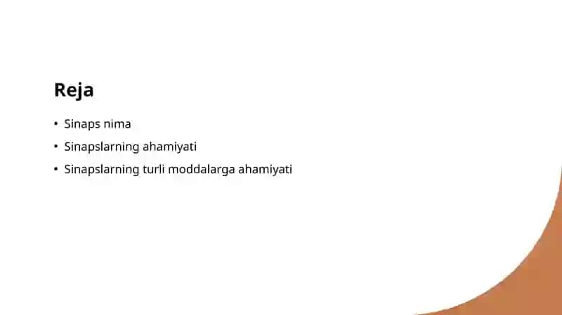Sinapslarning turli moddalargasezilarligi 2