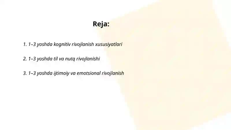 1-3 yosh psihik rivojlanish xususiyatlari 2