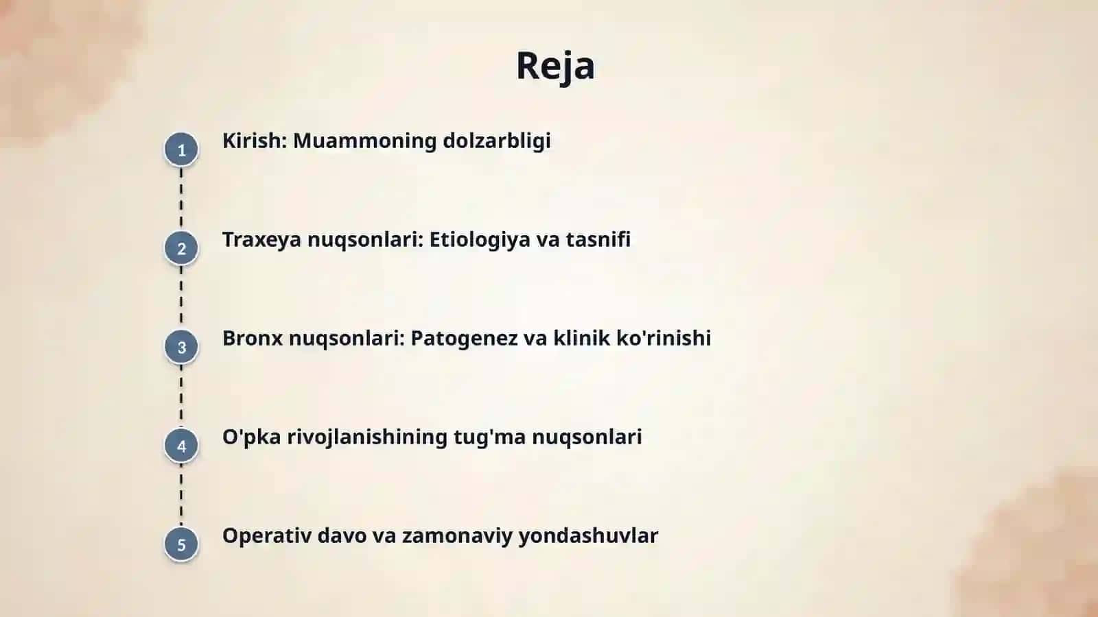 Traxeya, bronx va o‘pkalarning rivojlanish nuqsonlari va ularning operatsiyalari 2