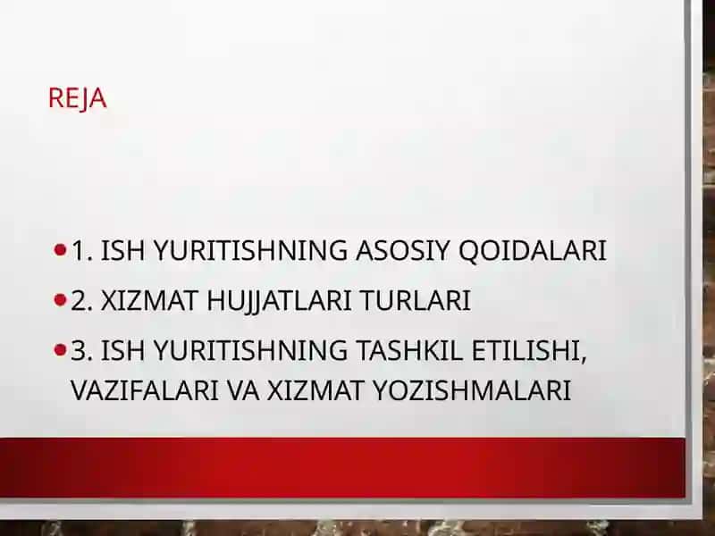 Ish yuritishning asosiy qoidalari 2