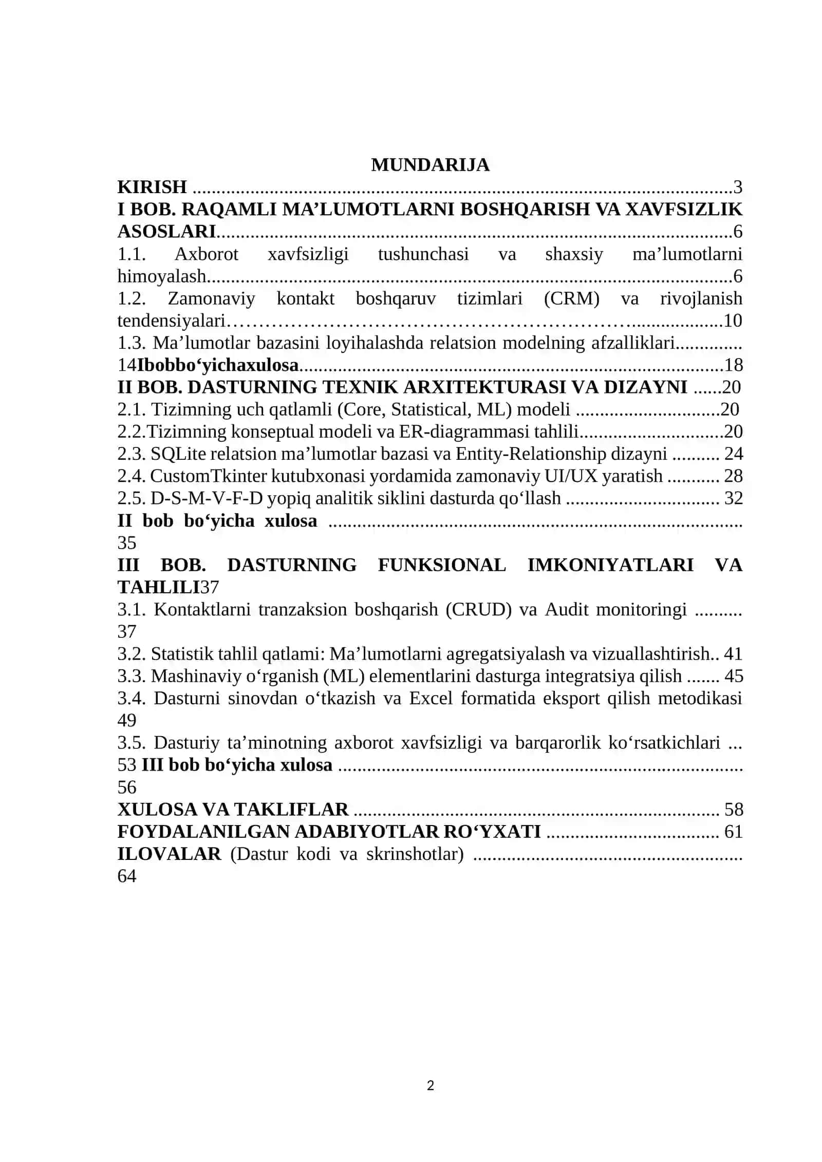 RAQAMLI MA’LUMOTLARNI BOSHQARISH VA XAVFSIZLIK ASOSLARI 2
