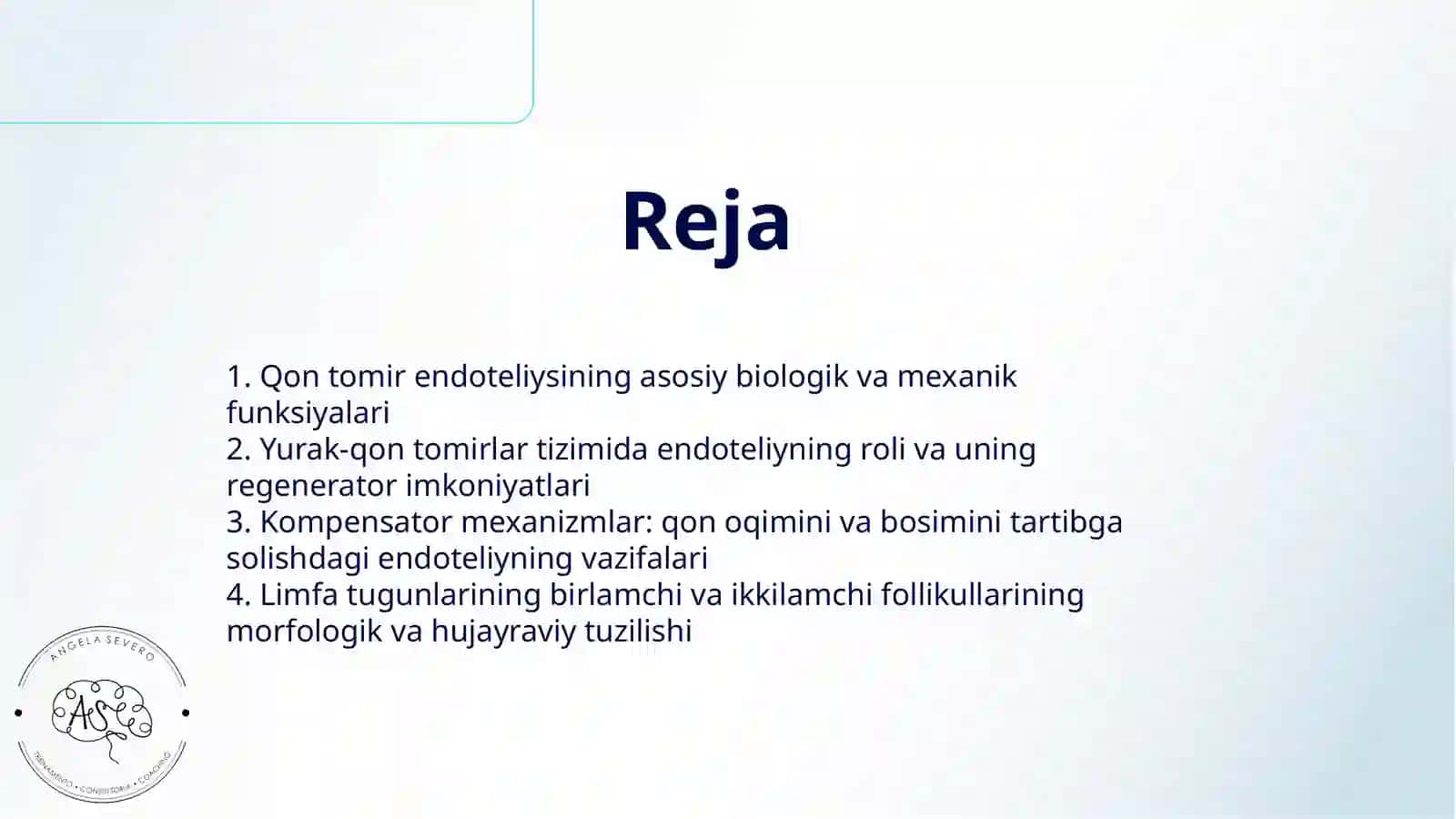 QON TOMIR ENDOTELIYSINING FUNKSIYALARI. YURAK-QON TOMIRLAR TIZIMIDA REGENERATOR VA KOMPENSATOR JARAYONLAR. LIMFA TUGUNLARI. BIRLAMCHI VA IKKILAMCHI LIMFA TUGUNCHALARI (FOLLIKULLAR) TUZILISHI VA HUJAYRAVIY TARKIBI. LIMFA TUGUNLARINING YOSHGA KO’RA O’ZGARISHI VA REGENERATSIYASI 2