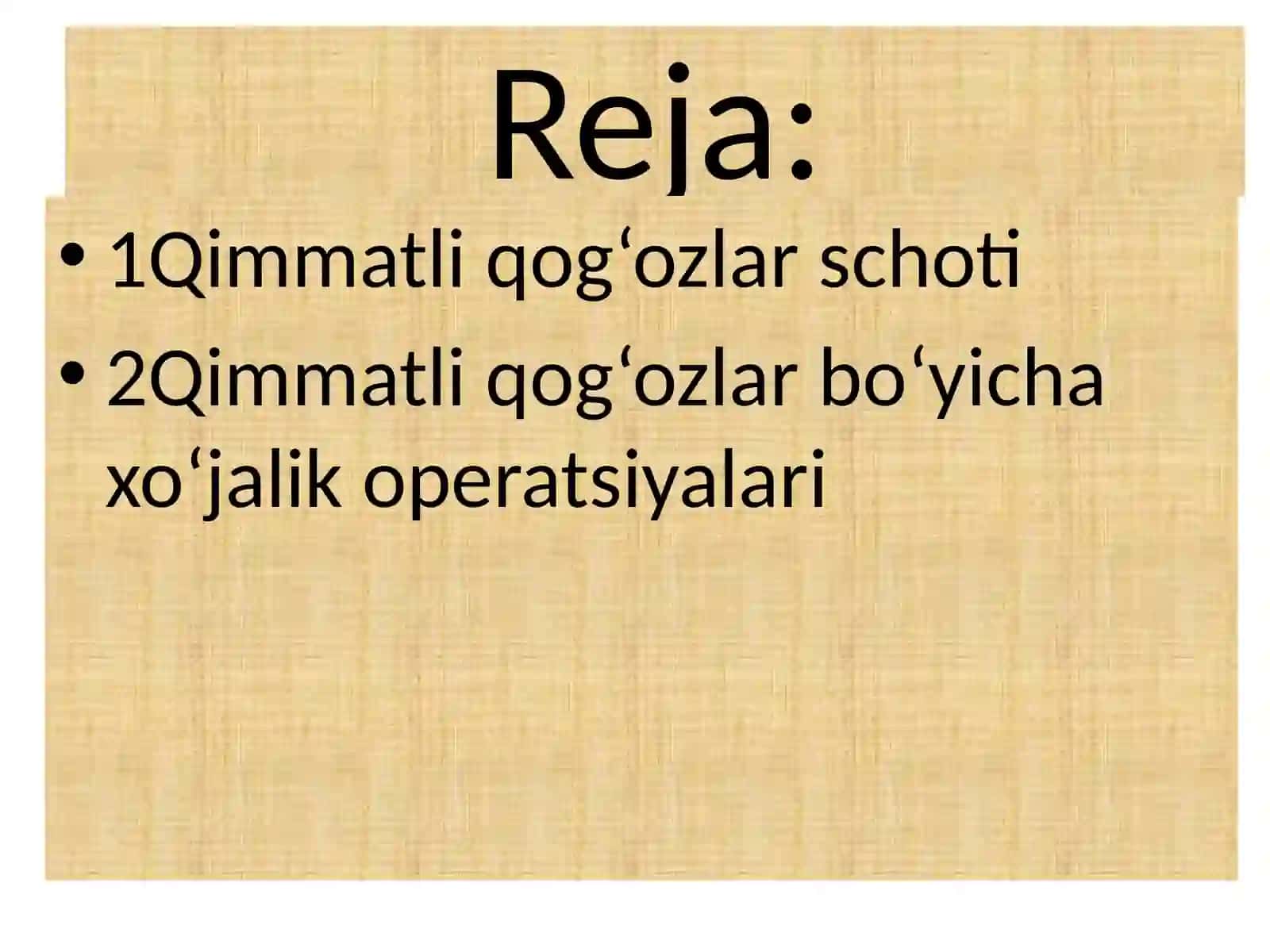 Buxgalteriya qimmatli qog‘ozlar hisoga oluvchi schyotlar 2