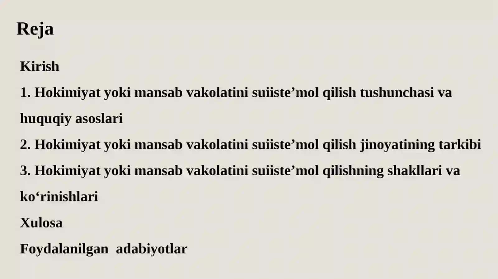 Hokimiyat yoki mansab vakolatini suiiste’mol qilish 2
